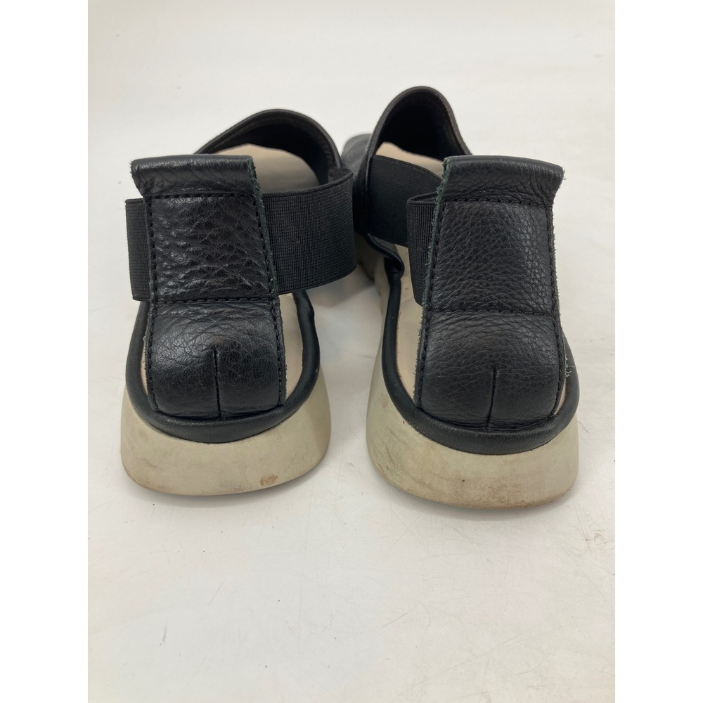 The FLEXX Slingback Sandals Womens 9 Black Good Leather Platform Elastic Strap - Picture 3 of 9
